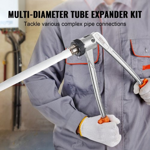 Pipe Expander Manual PEX Tubing Expander 3 Expander Heads 1/2