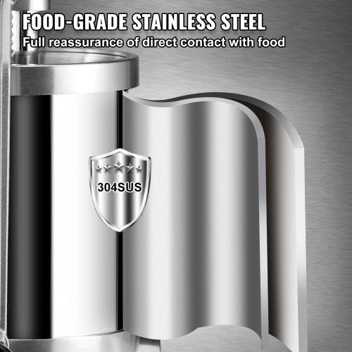 Sausage Stuffer, 2.5LBS/1.5L Capacity, 304 Stainless Steel Vertical Sausage Stuffer, Sausage Filling Machine with 3 Stuffing Tubes, Suction Base and Manual Crank for Household or Commercial Use