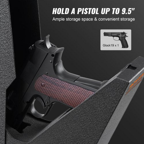 Mounted Gun Safe for Pistols Biometric Gun Safe 3 Access Ways for 1 Pistol