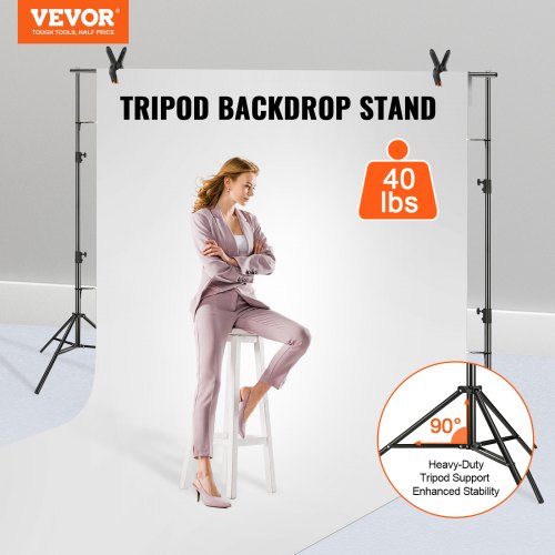 12 x 10 ft Heavy Duty Backdrop Stand, Height Adjustable Photography Backdrop Stand, Background Support System with 6 Clamps and A Carry Bag, for Party, Wedding, Display, Photo