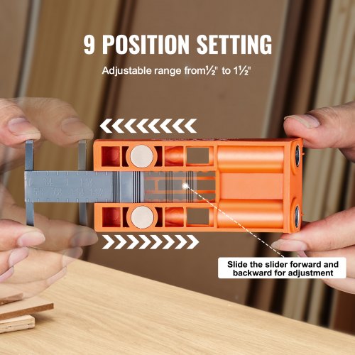 Pocket Hole Jig, 56 Pcs Mini Jig Pocket Hole System with 9" C-clamp, Step Drill, Wrench, Drill Stop Ring, Square Drive Bit, and Screws, for DIY Carpentry Projects