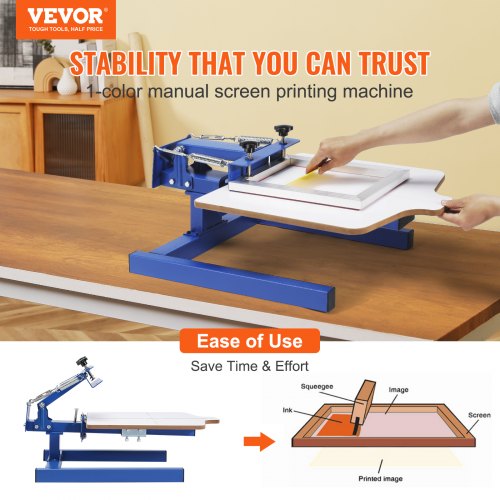 1 Color 1 Station Silk Screening Screenprint Press Screen Printing Machine