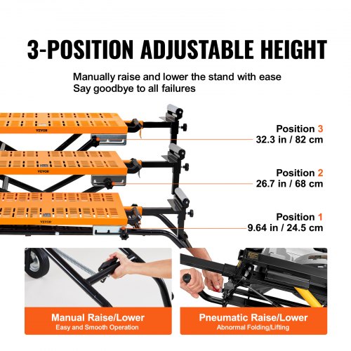 Miter Saw Stand 100in Rolling Foldable Wheeled Miter Saw Stand 400lbs