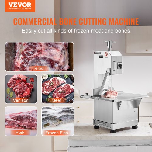 2200W Commercial Electric Meat Bandsaw Stainless Steel Bone Sawing Machine