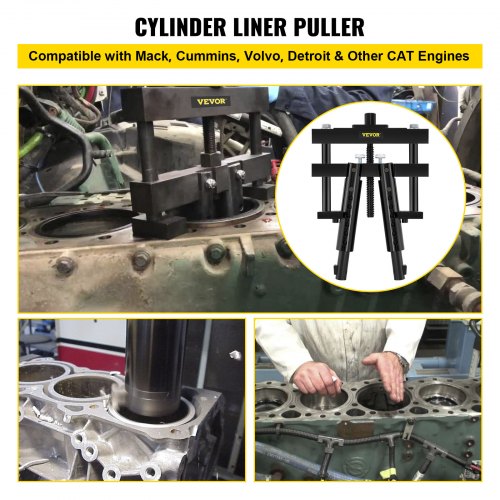Universal Cylinder Liner Puller Assembly for Caterpillar CAT Mack Cummins, Works On Heavy-duty Diesel Engines Wet Liners from 3-7/8" to 6-1/4" Bore, Replace PT-6400-C, 3376015, M50010-B
