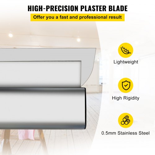 Drywall Skimming Blade, 32inch Smoothing Knock-Down Knife, Stainless Steel Putty Knife Finishing Tool, High-Impact End Caps for Sheetrock Drywall Gyprock Wall-Board Plasterboard