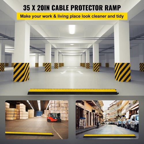 5 Channel Rubber Cable Protectors Extreme Cable Ramps 66000lbs Heavy Duty 5 Slots Protective Cable Wire Cord Ramp Driveway Rubber Traffic Speed Bumps