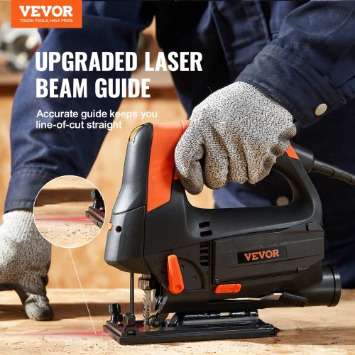 Jigsaw 1.8A Corded Electric Jig Saw Power Cutting Tool 6-Speed 4-Orbital