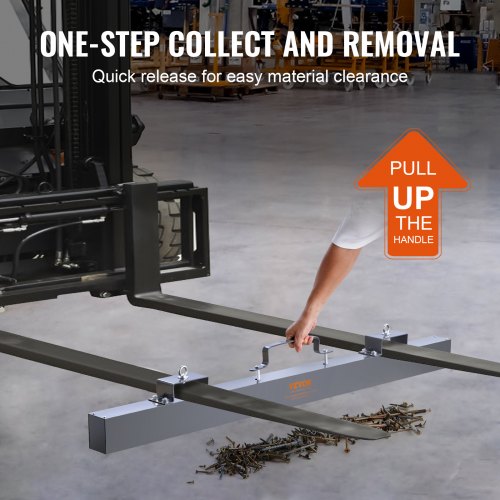 Hanging Magnetic Sweeper Pickup Tool, 93lbs Nail Hang-Type Magnetic Forklift Sweeper, Industrial Grade Magnets Steel Material Hunting Accessories for Picking Up Nails Bolts Iron Chips Metals