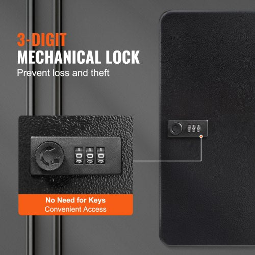 48-Key Cabinet Key Safe with Combination Lock & Keys Adjustable Racks