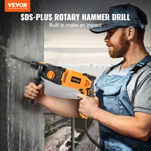 Rotary Hammer Drill Corded Drills 1" 4 Modes SDS-Plus Chipping Hammers