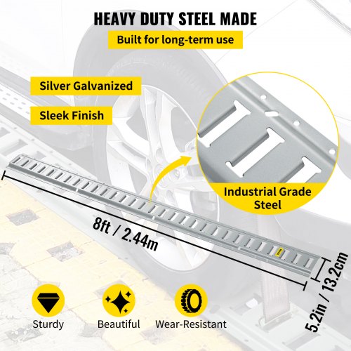 E-Track Tie-Down Rail, 4PCS 8-FT Steel Rails w/ Standard 1"x2.5" Slots, Compatible with O and D Rings & Tie-Offs and Ratchet Straps & Hooked Chains, for Cargo and Heavy Equipment Securing