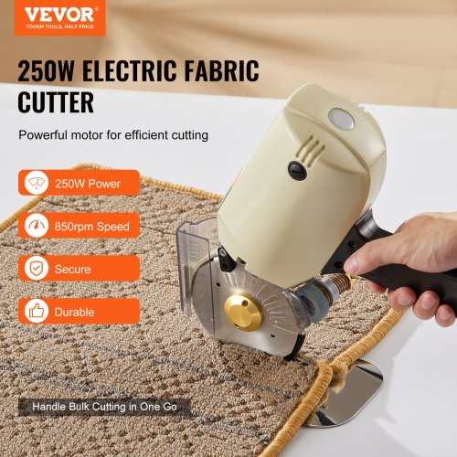 Fabric Cutter 250W Electric Rotary Fabric Cutting Machine 1.1" Thickness