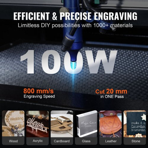 100W CO2 Laser Engraver Engraving Carving Print Machine 600x900 mm Workbed
