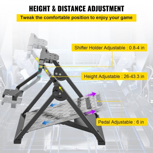 G920 Racing Steering Wheel Stand Shifter Mount fit for Logitech G27/G25, G29 Gaming Wheel Stand fit for Thrustmaster,Wheel Pedals NOT Included Racing Wheel Stand
