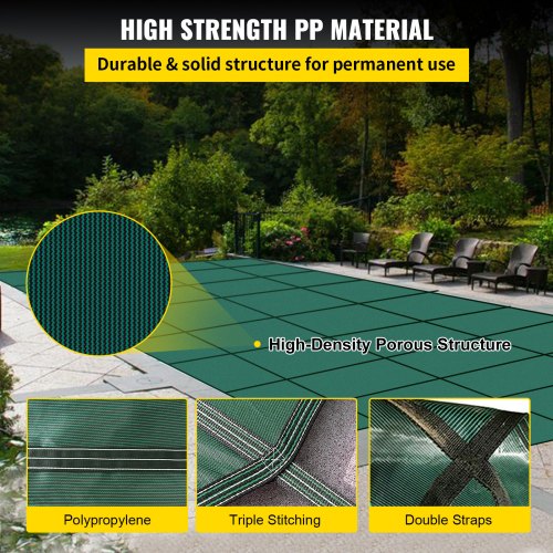 Pool Safety Cover 18x36FT Swimming Pool Cover Rectangle Inground Safety Pool Cover Green Mesh Solid Pool Safety Cover for Swimming Pool Winter Safety Cover