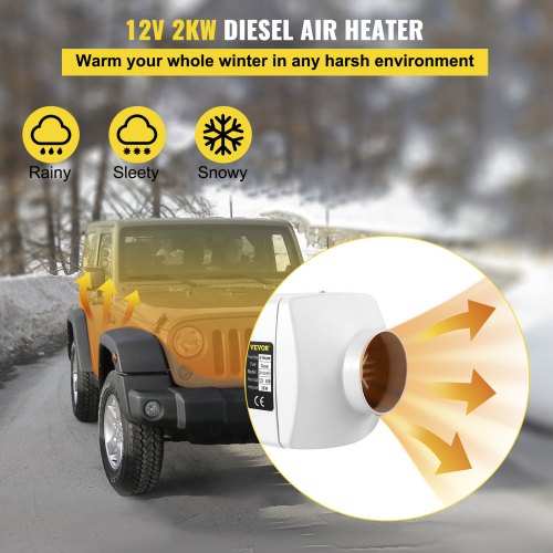 12V 2KW Diesel Heater Diesel Air Heater PLANAR LCD Thermostat 10L Tank for Car RV Trucks Motor-home Boat Bus Trailer CAN (White+Blue)