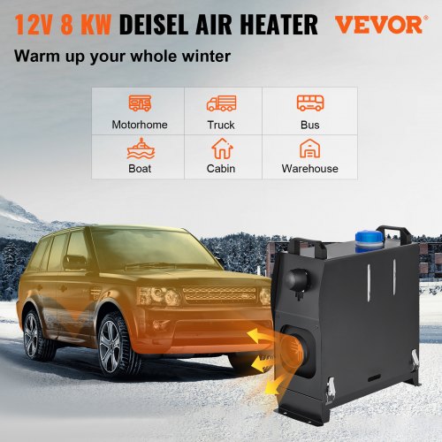 Diesel Air Heater,12V 8KW Parking Heater, All in One Truck Heater, Single Air Outlet, Vehicle Heater, Fast Heating Diesel Heater, for Car, Vans, Truck, RV, Boats, Trailer, Motorhome, Caravan