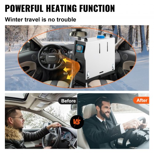 Diesel Air Heater, 8KW Parking Heater, All in 1, 12V Truck Heater, One Air Outlet, with Red LCD Switch, Remote Control, Fast Heating Diesel Heater, For Car, RV Truck, Boat, Campervans, Caravans