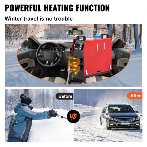 Diesel Heater 12V Diesel Air Heater Muffler 5KW Diesel Air Heater with Remote Control & LCD Thermostat Monitor for Car Trucks Motor-Home Boat and Bus