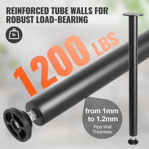 711.2MM Adjustable Desk Legs, Reinforced Steel Office Table Furniture legs Set of 4 for DIY, 544.3KG Load Capacity Heavy Duty Desk Legs, Quick Instalation Legs with Adjustable Foot Cup Black