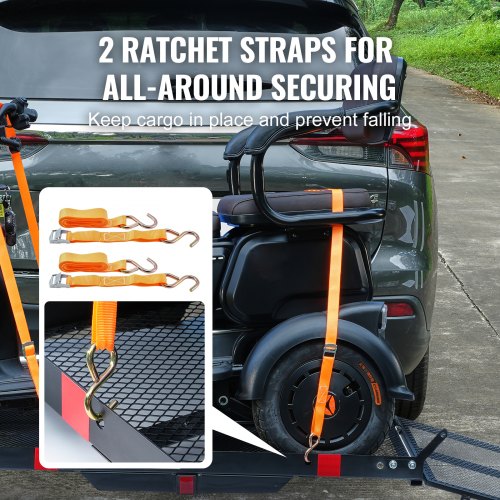 Hitch Mount Wheelchair Scooter Carrier w/ Folding Ramp 500LBS 45.3"x25.6"