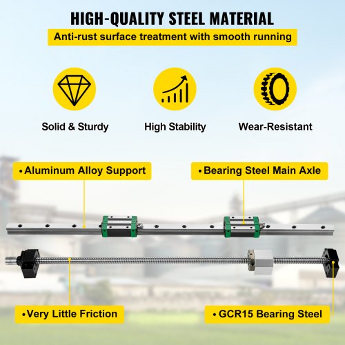 Linear Guide Rail 2Pcs HGR20-700mm Linear Slide Rail with 1Pcs RM1605-700mm Ballscrew with BF12/BK12 Kit Linear Slide Rail Guide Rail Square for DIY CNC Routers Lathes Mills