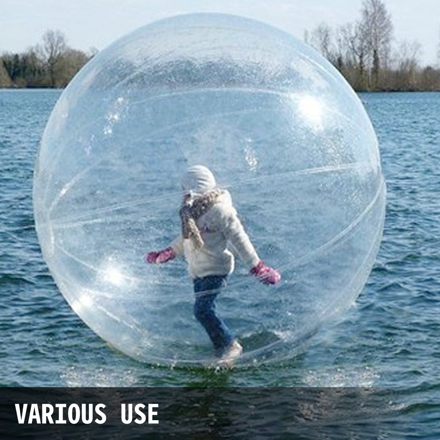 1.5M Water Walking Ball Roll Ball Inflatable Walking Ball PVC Zorb Ball Tizip Zipper With Air Blower (1.5M)
