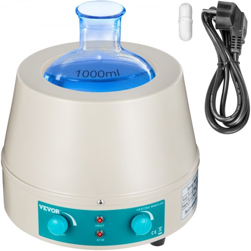 1000ml Magnetic Stirrer Heating Mantle 350W Heating Mantle Stirrer Digital Display for Round Bottom Flask