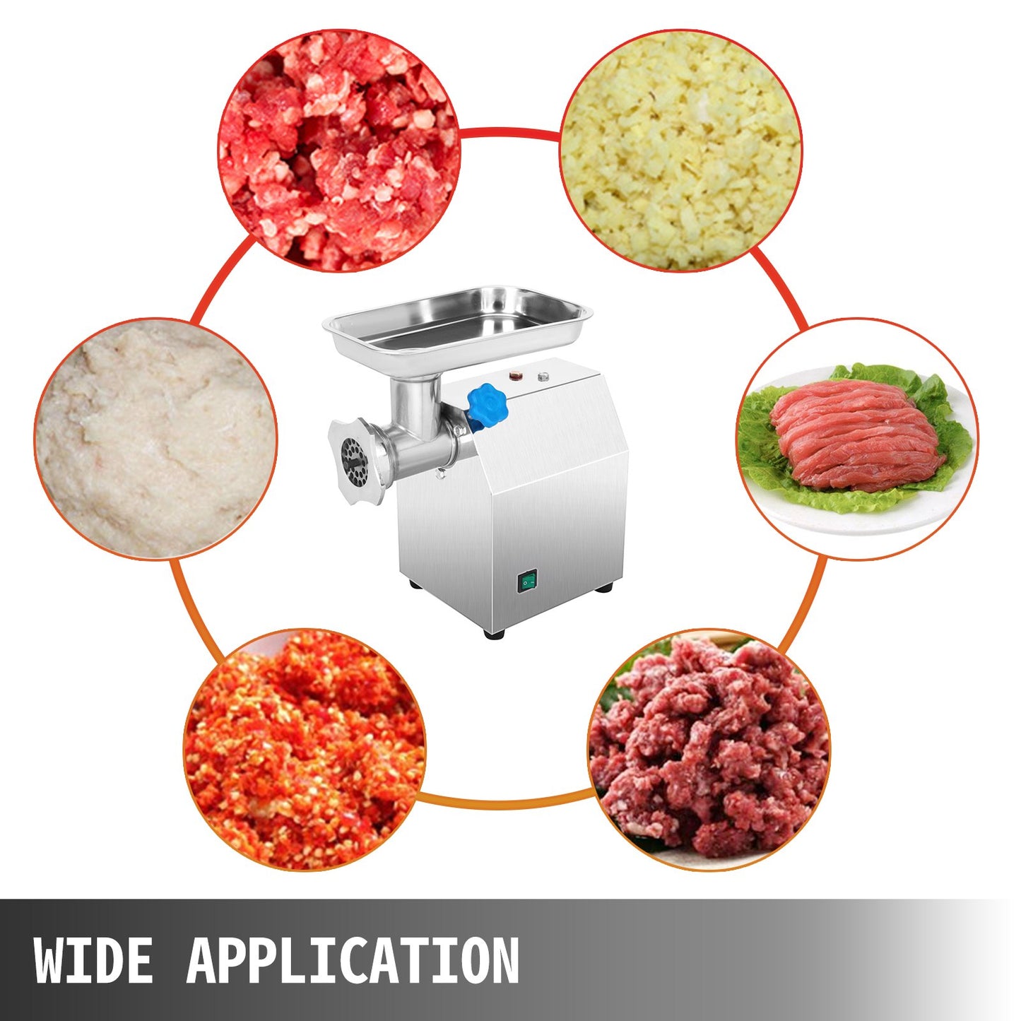 Electric Meat Grinder 850W Meat Mincer 190 r/min Sausage Maker Commercial Stainless Steel Food Grinding Mincing Machine Electric Mincer Machine for Home Kitchen Tool
