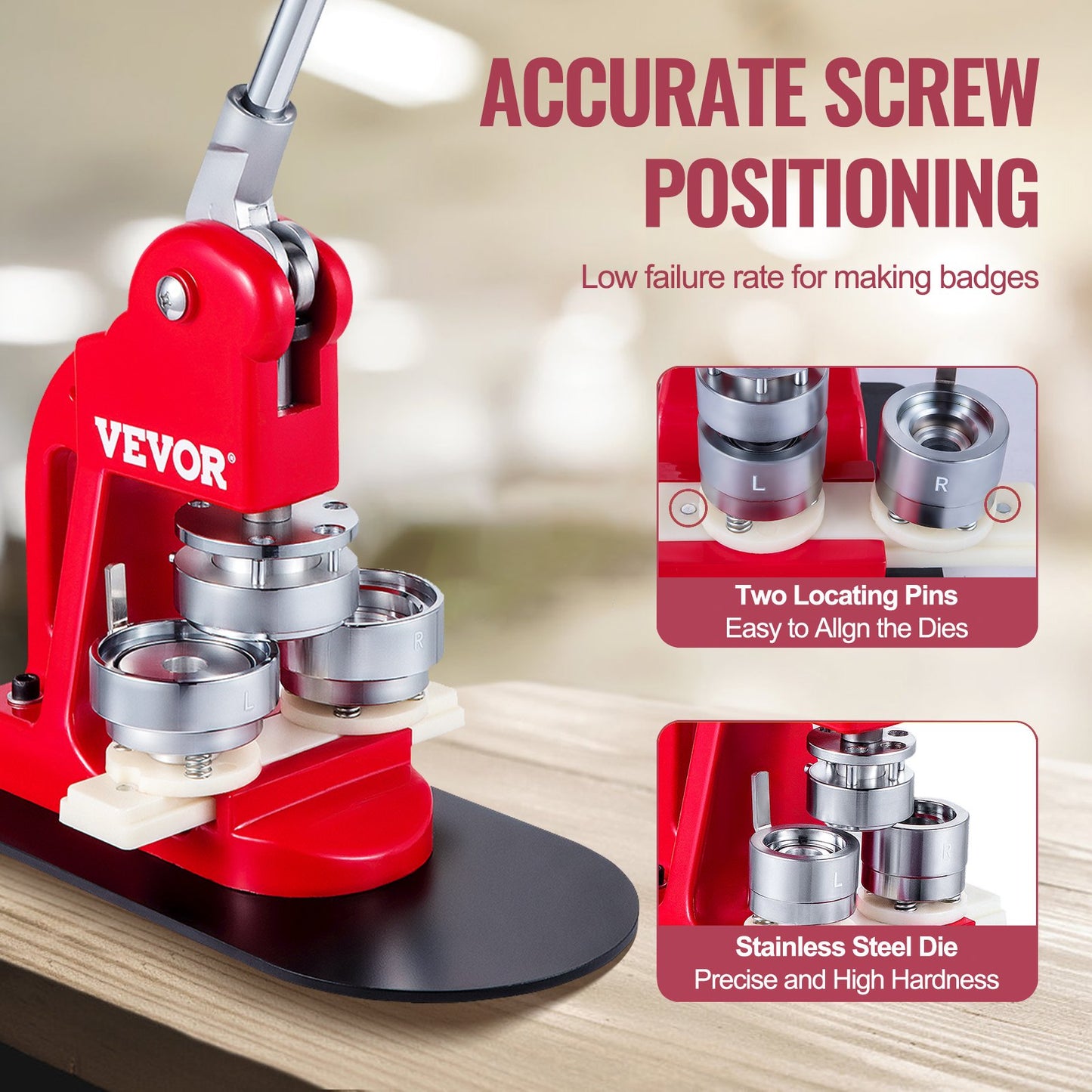 58mm Button Maker 2.28 Button and Badge Maker Machine Button Maker Press Punch Press Machine (1000pcs)