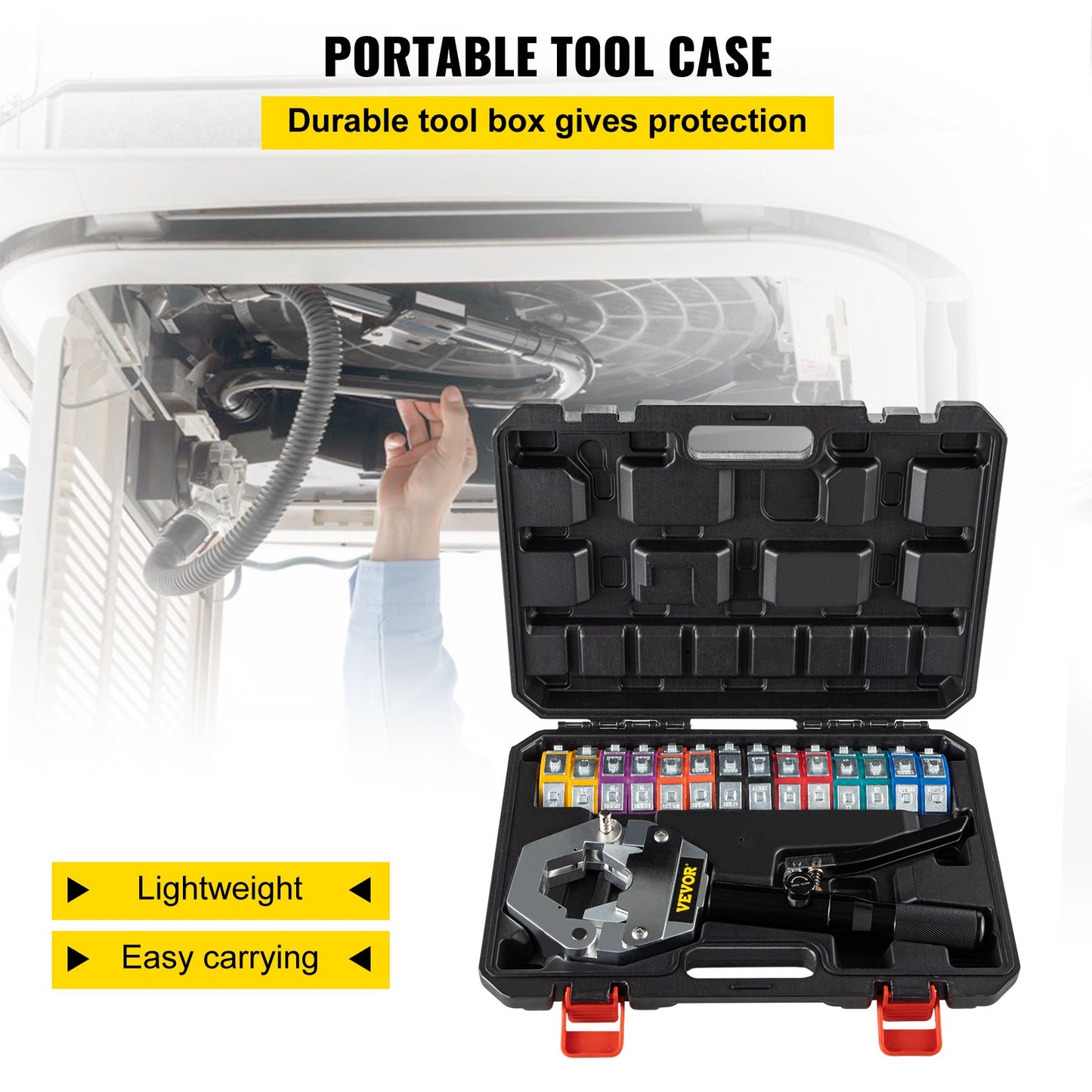 71500 Automotive A/C Hand held Hydraulic Hose Crimper Crimping Tool Kits for Repair Air Conditioner/Car Pipes