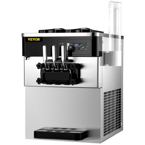 Countertop Soft Ice Cream Machine 2200W Commercial Countertop Orange Soft Ice Cream Machine 5.3 to 7.4 Gallons per Hour Ice Cream Machine for Restaurants Bars Cafes Bakeries