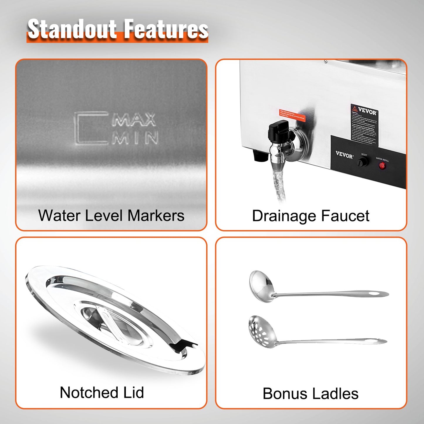 Commercial Soup Warmer Soup Station with 2*7.4 Qt Pot Soup Kettle Warmer