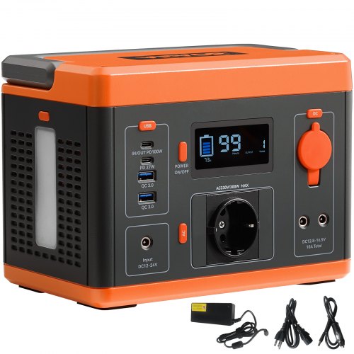 Portable Power Station Solar Generator 296Wh 300W Backup Lithium Battery