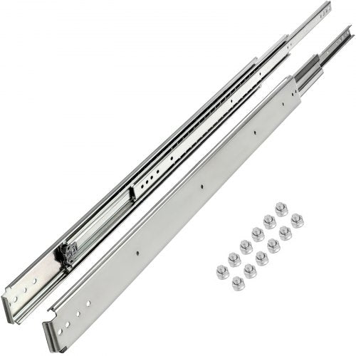 Drawer Slides, 1 Pair 52 Inch Soft Close Drawer Slides, Ball Bearing Side Mount Drawer Hardware Slides, 500 LBS Load Capacity 3-Section Full Extension Drawer Slides for Smooth Slide, Less Noise
