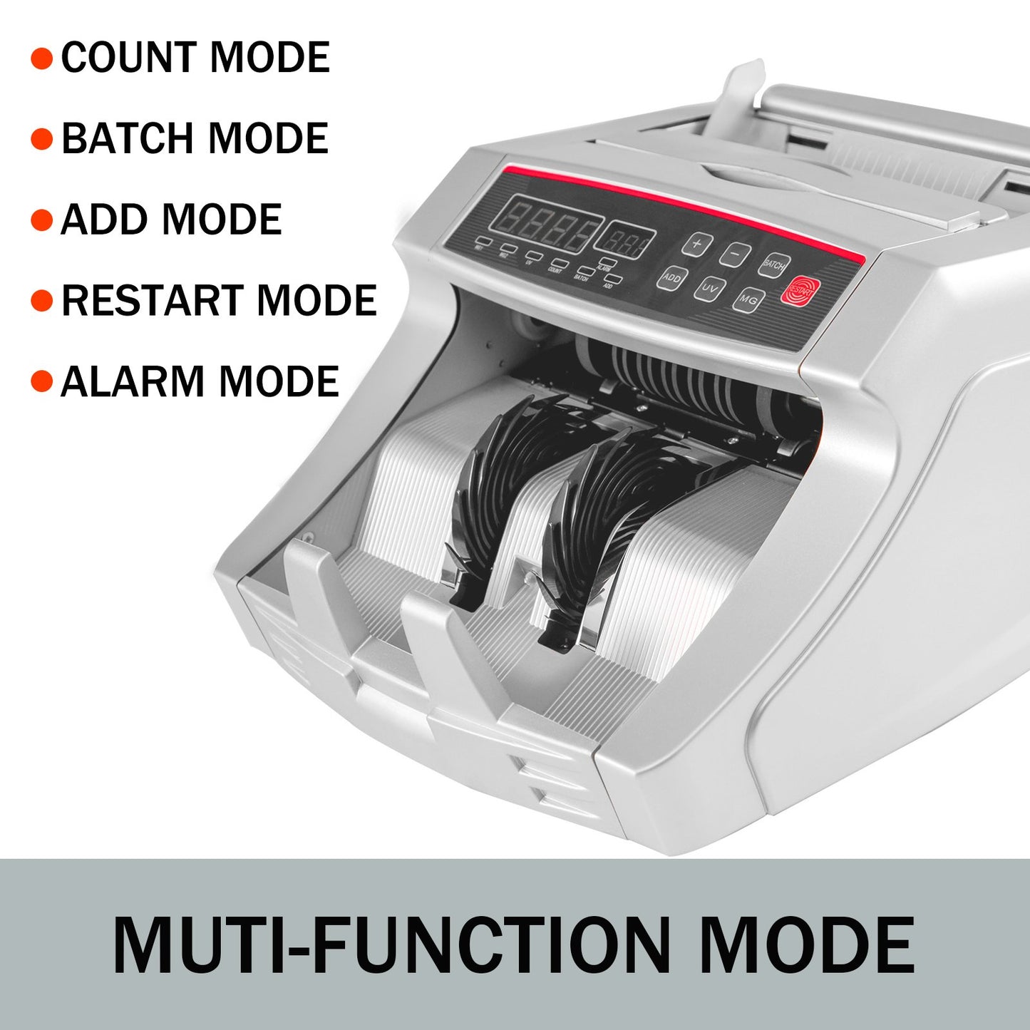 Upgraded Money Counter with UV MG Counterfeit Detector Money Counter Machine, Counts 1000 Notes/Min And More, Multi Currency Bill Cash Counting Machine, With LED Display Money Counter(2829A)
