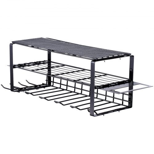 Power Tool Organizer, 5 Slot, 3 Layers, Cordless Drill Holder Wall Mount, Battery Charging Station Storage Rack, Multi-Function Garage Organization, Heavy Duty Metal Shelf for Screwdriver Pliers