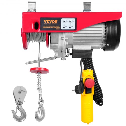 Electric Hoist, 1320 lbs Lifting Capacity, 1150W 220V Electric Steel Wire Winch with 14ft Wired Remote Control, 40ft Single Cable Lifting Height & Pure Copper Motor, for Garage Warehouse Factory