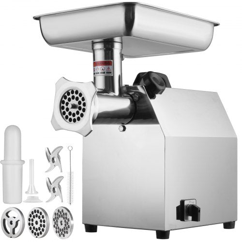 Electric Meat Grinder, 794 Lb/H Capacity, 1100W (6000W MAX) Industrial Meat Mincer with 2 Blade, 3 Grinding Plates, Sausage Maker & Kubbe Kit 304 Stainless Steel Commercial Meat Grinder, ETL Lis