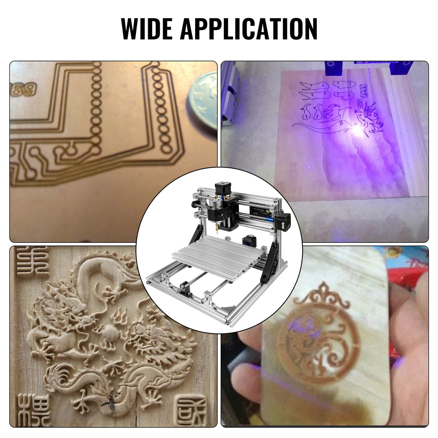 2418 CNC Router Kit Wood Router Kit 500mw Laser Engraver GRBL Control DIY CNC Machine 3 Axis PCB PVC Milling Machine with Offline Controller 240x180x40mm