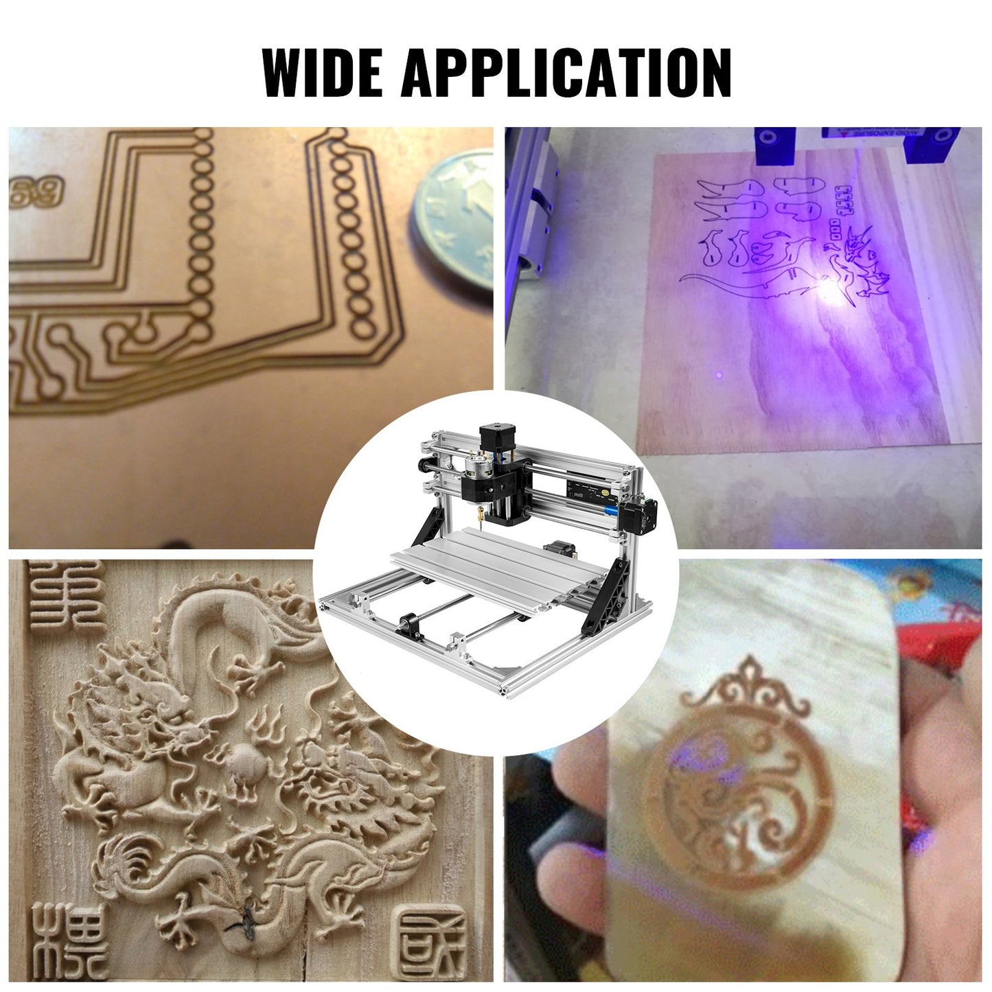3018 CNC Router Kit Wood Router Kit 500mw Laser Engraver GRBL Control DIY CNC Machine 3 Axis PCB PVC Milling Machine with Offline Controller 300x180x45mm