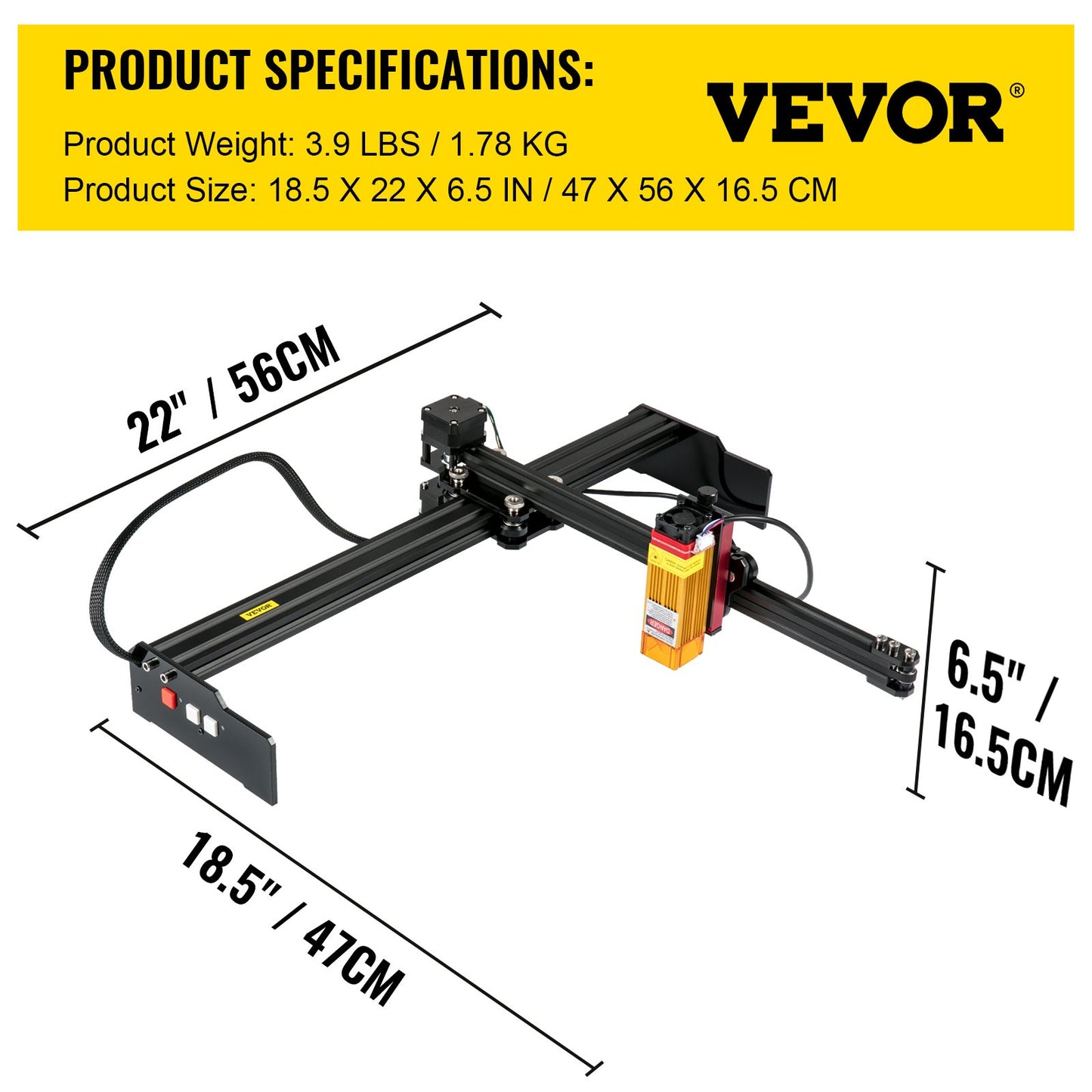 Portable Laser Engraver 10.6"x17.3" Large Engraving Area 5.5W 3D Printer