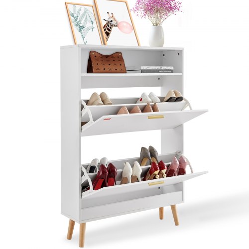 Shoe Cabinet with 2 Flip Drawers Shoe Storage Cabinet for Entryway