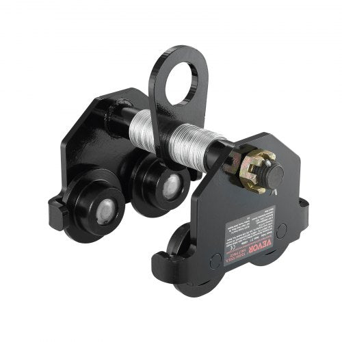 Manual Trolley, 2200 lbs/1 Ton Load Capacity, Push Beam Trolley with Dual Wheels, Adjustable for I-Beam Flange Width 2.5" to 7", Heavy Duty Alloy Steel Garage Hoist for Straight Curved I Beam