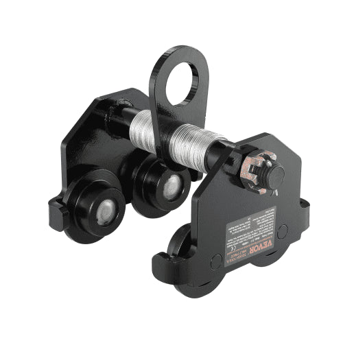 Manual Trolley, 4400 lbs/2 Ton Load Capacity, Push Beam Trolley with Dual Wheels, Adjustable for I-Beam Flange Width 2.5" to 7", Heavy Duty Alloy Steel Garage Hoist for Straight Curved I Beam