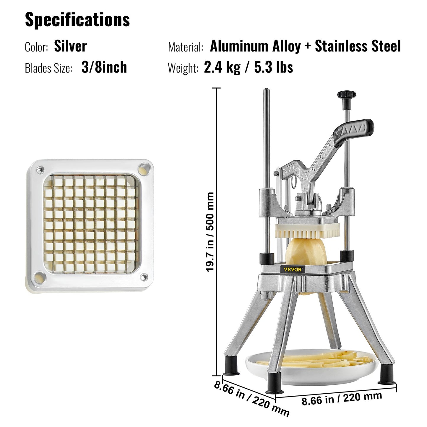 3/8" Commercial Vegetable Dicer Fruit Dicer Food Shaper Tomato Slicer