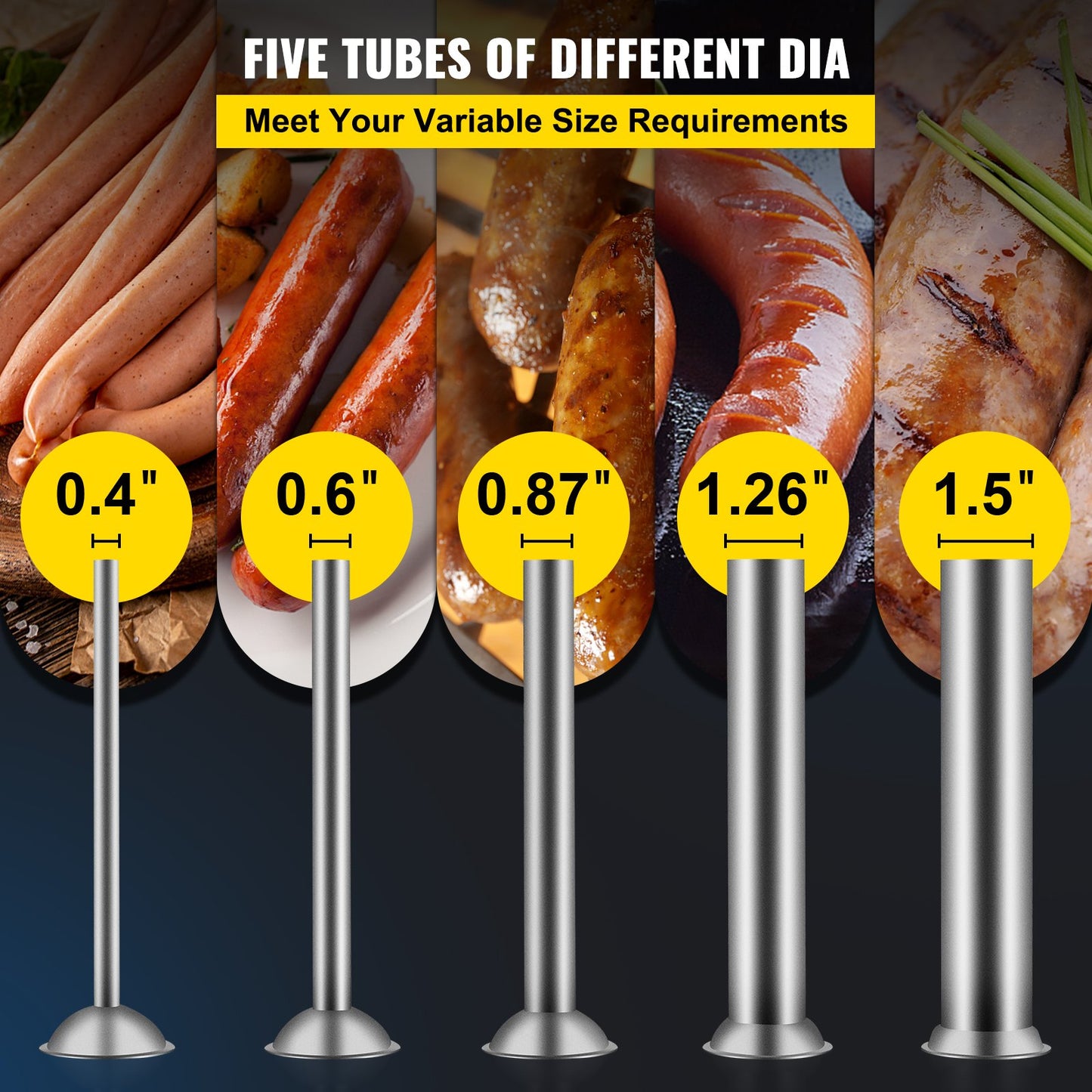 Sausage Stuffer Machine 7L Stainless Steel Sausage Filler Horizontal Manual Sausage Meat Stuffer Machine for Making Hot Dog Sausages Bratwurst Suitable for Home and Commercial Use