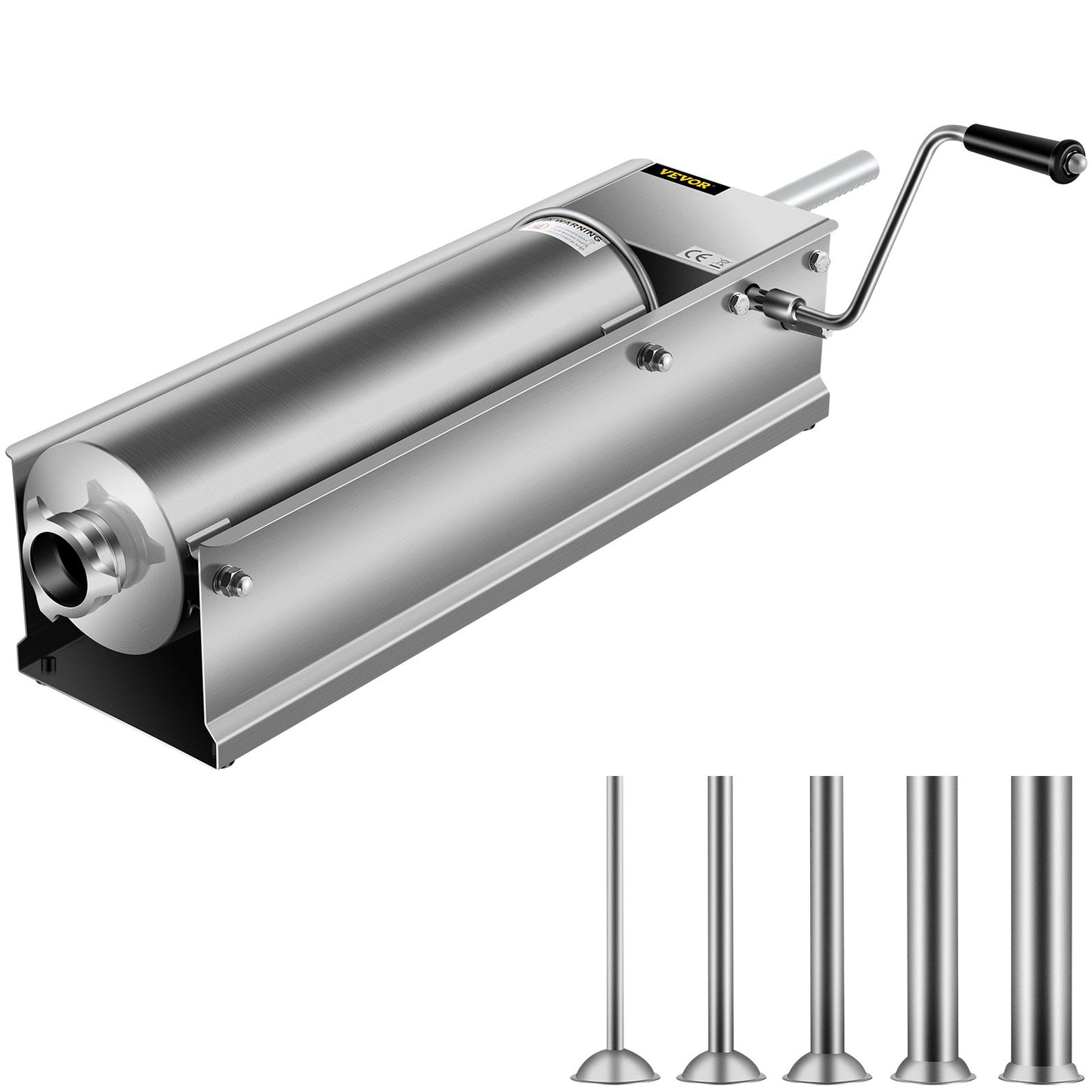 Sausage Stuffer Machine 7L Stainless Steel Sausage Filler Horizontal Manual Sausage Meat Stuffer Machine for Making Hot Dog Sausages Bratwurst Suitable for Home and Commercial Use