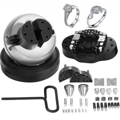 Engraving Block 5 inch Ball Vise Setting Jewelry Ball Vise Engraving with 34PCS Attachment and Rubber Base